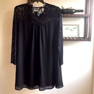 $49 SALE Black Holiday Dress LBD Lace Mini Date VANBERFIA Cocktail Shift Party